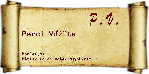 Perci Véta névjegykártya